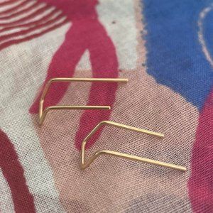 Portmeanteau 14K Gold Fill Double Point Earrings
